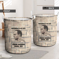 Kwame Nkrumah Laundry Basket with Raised Fist Design and Independence Quote Ghana 1957 Tribute - Wonder Print Shop