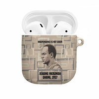 Kwame Nkrumah AirPods Case with Raised Fist Design and Independence Quote Ghana 1957 Tribute - Wonder Print Shop