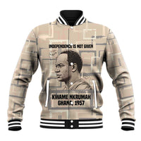 Kwame Nkrumah Baseball Jacket with Raised Fist Design and Independence Quote Ghana 1957 Tribute - Wonder Print Shop