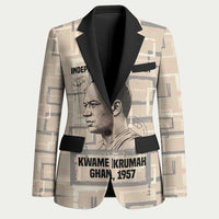 Kwame Nkrumah Blazer with Raised Fist Design and Independence Quote Ghana 1957 Tribute - Wonder Print Shop