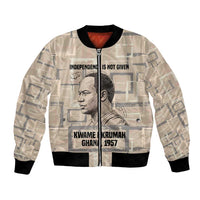 Kwame Nkrumah Bomber Jacket with Raised Fist Design and Independence Quote Ghana 1957 Tribute - Wonder Print Shop