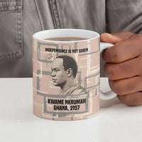 Kwame Nkrumah Ceramic Mug with Raised Fist Design and Independence Quote Ghana 1957 Tribute - Wonder Print Shop