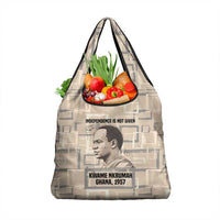 Kwame Nkrumah Grocery Bag with Raised Fist Design and Independence Quote Ghana 1957 Tribute - Wonder Print Shop