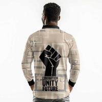 Kwame Nkrumah Long Sleeve Polo Shirt with Raised Fist Design and Independence Quote Ghana 1957 Tribute - Wonder Print Shop