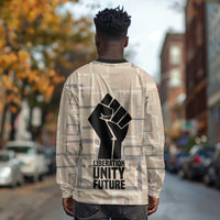 Kwame Nkrumah Long Sleeve Shirt with Raised Fist Design and Independence Quote Ghana 1957 Tribute - Wonder Print Shop