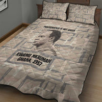 Kwame Nkrumah Quilt Bed Set with Raised Fist Design and Independence Quote Ghana 1957 Tribute - Wonder Print Shop