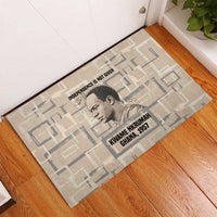 Kwame Nkrumah Rubber Doormat with Raised Fist Design and Independence Quote Ghana 1957 Tribute - Wonder Print Shop