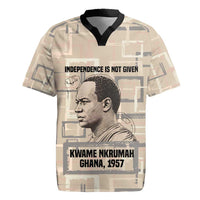 Kwame Nkrumah Rugby Jersey with Raised Fist Design and Independence Quote Ghana 1957 Tribute - Wonder Print Shop