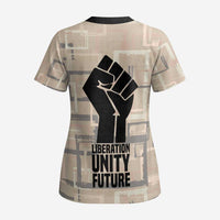 Kwame Nkrumah Scrub Top with Raised Fist Design and Independence Quote Ghana 1957 Tribute - Wonder Print Shop