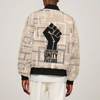 Kwame Nkrumah Sleeve Zip Bomber Jacket with Raised Fist Design and Independence Quote Ghana 1957 Tribute - Wonder Print Shop