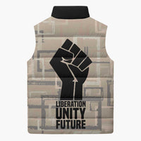 Kwame Nkrumah Sleeveless Puffer Jacket with Raised Fist Design and Independence Quote Ghana 1957 Tribute - Wonder Print Shop