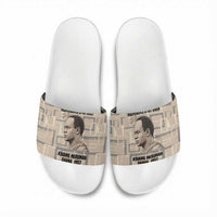 Kwame Nkrumah Slide Sandals with Raised Fist Design and Independence Quote Ghana 1957 Tribute - Wonder Print Shop