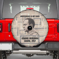 Kwame Nkrumah Spare Tire Cover with Raised Fist Design and Independence Quote Ghana 1957 Tribute - Wonder Print Shop