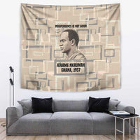 Kwame Nkrumah Tapestry with Raised Fist Design and Independence Quote Ghana 1957 Tribute - Wonder Print Shop