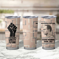Kwame Nkrumah Tumbler Cup with Raised Fist Design and Independence Quote Ghana 1957 Tribute - Wonder Print Shop