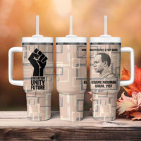 Kwame Nkrumah Tumbler With Handle with Raised Fist Design and Independence Quote Ghana 1957 Tribute - Wonder Print Shop