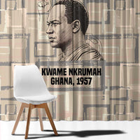 Kwame Nkrumah Window Curtain with Raised Fist Design and Independence Quote Ghana 1957 Tribute - Wonder Print Shop