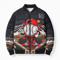 Baseball Drip Icecream Bomber Puffer Jacket Boy Valentine Day Melting Cream Pattern