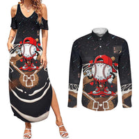 Baseball Drip Icecream Couples Matching Summer Maxi Dress and Long Sleeve Button Shirt Boy Valentine Day Melting Cream Pattern