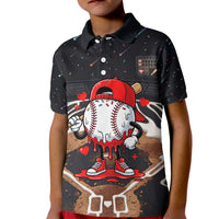 Baseball Drip Icecream Kid Polo Shirt Boy Valentine Day Melting Cream Pattern