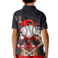Baseball Drip Icecream Kid Polo Shirt Boy Valentine Day Melting Cream Pattern