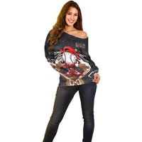 Baseball Drip Icecream Off Shoulder Sweater Boy Valentine Day Melting Cream Pattern