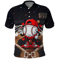 Baseball Drip Icecream Polo Shirt Boy Valentine Day Melting Cream Pattern