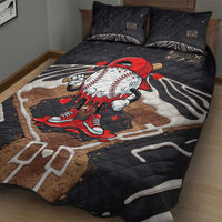 Baseball Drip Icecream Quilt Bed Set Boy Valentine Day Melting Cream Pattern
