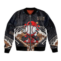 Baseball Drip Icecream Sleeve Zip Bomber Jacket Boy Valentine Day Melting Cream Pattern