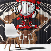 Baseball Drip Icecream Window Curtain Boy Valentine Day Melting Cream Pattern