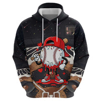 Baseball Drip Icecream Zip Hoodie Boy Valentine Day Melting Cream Pattern