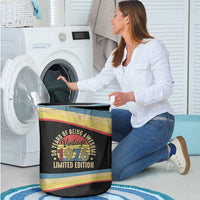 Vintage 1976 Birthday Celebration Laundry Basket 50th Birthday for Him - Retro Distressed Stripe Pattern