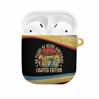 Vintage 1976 Birthday Celebration AirPods Case 50th Birthday for Him - Retro Distressed Stripe Pattern