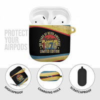 Vintage 1976 Birthday Celebration AirPods Case 50th Birthday for Him - Retro Distressed Stripe Pattern
