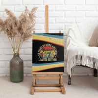Vintage 1976 Birthday Celebration Canvas Wall Art 50th Birthday for Him - Retro Distressed Stripe Pattern