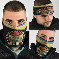 Vintage 1976 Birthday Celebration Neck Gaiter 50th Birthday for Him - Retro Distressed Stripe Pattern