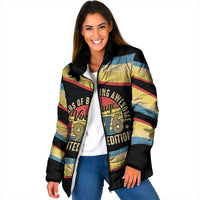 Vintage 1976 Birthday Celebration Padded Jacket 50th Birthday for Him - Retro Distressed Stripe Pattern