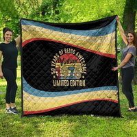 Vintage 1976 Birthday Celebration Quilt 50th Birthday for Him - Retro Distressed Stripe Pattern