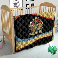 Vintage 1976 Birthday Celebration Quilt 50th Birthday for Him - Retro Distressed Stripe Pattern