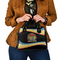 Vintage 1976 Birthday Celebration Shoulder Handbag 50th Birthday for Him - Retro Distressed Stripe Pattern