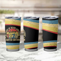 Vintage 1976 Birthday Celebration Tumbler Cup 50th Birthday for Him - Retro Distressed Stripe Pattern