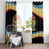 Vintage 1976 Birthday Celebration Window Curtain 50th Birthday for Him - Retro Distressed Stripe Pattern