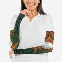 Vintage American White Ibis Arm Sleeves Miami Sunglasses Artistic Tribal Wave Pattern