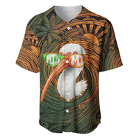 Vintage American White Ibis Baseball Jersey Miami Sunglasses Artistic Tribal Wave Pattern