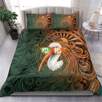 Vintage American White Ibis Bedding Set Miami Sunglasses Artistic Tribal Wave Pattern
