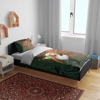 Vintage American White Ibis Bedding Set Miami Sunglasses Artistic Tribal Wave Pattern