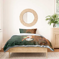 Vintage American White Ibis Bedding Set Miami Sunglasses Artistic Tribal Wave Pattern