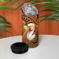 Vintage American White Ibis 4 in 1 Can Cooler Tumbler Miami Sunglasses Artistic Tribal Wave Pattern