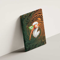Vintage American White Ibis Canvas Wall Art Miami Sunglasses Artistic Tribal Wave Pattern