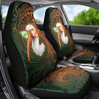 Vintage American White Ibis Car Seat Cover Miami Sunglasses Artistic Tribal Wave Pattern